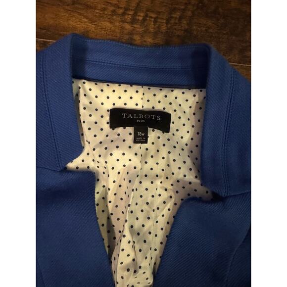 Talbots Jacket Womens Blue Blazer Cotton Career Office Preppy Sz:18w Plus - Picture 3 of 7